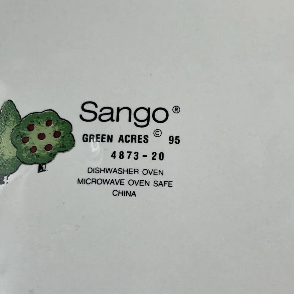 Vintage Sango Green Acres Serving Platter Dinner Plate Church Farm Horse 4873 20